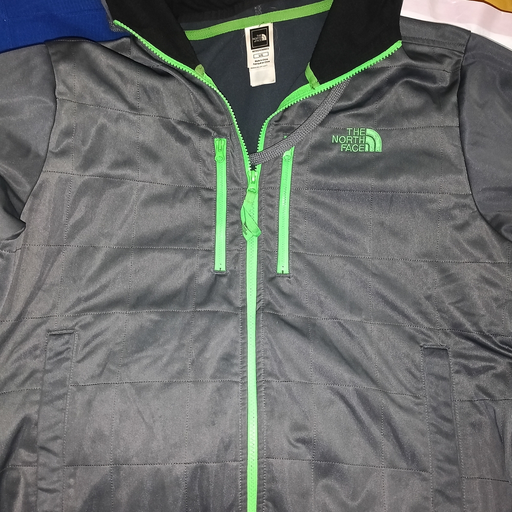 The North Face Gray Jacket with Green Accents